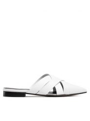 Eva Longoria Klapki EL-04-03-000303 Biały. Białe klapki Eva Longoria, bez wzorów, ze skóry, bez obcasa, bez zapięcia. Za 399.99 zł.