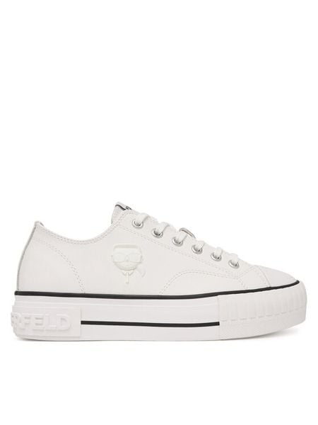 KARL LAGERFELD Trampki Kampus Max KL60426 Biały. Białe trampki KARL LAGERFELD, bez wzorów, ze skóry, bez zapięcia. Za 512.99 zł.