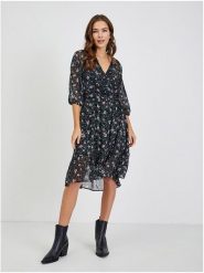 Orsay Sukienka w kolorze czarno-morsko-jasnoróżowym rozmiar: 36. Czarne sukienki Orsay, na co dzień, bez wzorów, z tkaniny, bez kołnierzyka, bez ramiączek, midi, proste. Za 78.66 zł.