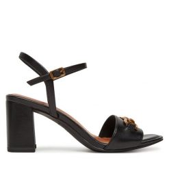 Sandały Tamaris. Brązowe sandały Tamaris, bez wzorów, bez obcasa, na słupku, bez zapięcia. Za 379.99 zł.