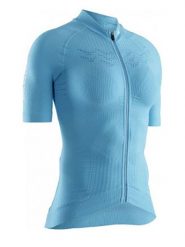 X-Bionic Koszulka kolarska w kolorze błękitnym rozmiar: L. Niebieskie t-shirty sportowe X BIONIC, l, bez wzorów, z materiału, bez ramiączek, rowerowe. Za 299.37 zł.