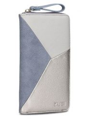 Zwei Portfel w kolorze błękitno-szaro-srebrnym - 11 x 20 x 3 cm rozmiar: onesize. Niebieskie portfele Zwei, bez wzorów, z materiału. Za 104.95 zł.