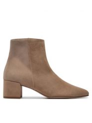 HÖGL Botki Beatrice 8-104702 Beżowy. Brązowe botki Högl, bez wzorów, ze skóry, bez obcasa, na słupku, bez zapięcia. Za 599.99 zł.