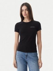 Tommy Jeans T-Shirt Ess Logo DW0DW23479 Czarny Slim Fit. Czarne t-shirty Tommy Jeans, s, bez wzorów, z bawełny, bez kołnierzyka, bez ramiączek. Za 129.99 zł.