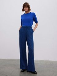 BGN Spodnie w kolorze niebiesko-czarnym rozmiar: 38. Czarne spodnie materiałowe BGN, bez wzorów, z materiału. Za 122.09 zł.