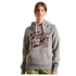 Bluza turystyczna damska Superdry Pride In Craft. Szare bluzy Superdry, l, bez wzorów, z bawełny, bez ramiączek, z kapturem. Za 198.24 zł.