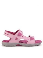Timberland Sandały Moss Jump 2 Strap Sandal TB0A2APDX82 Różowy. Czerwone sandały Timberland, bez wzorów, z materiału, bez obcasa, na płaskiej podeszwie, bez zapięcia. Za 239.99 zł.