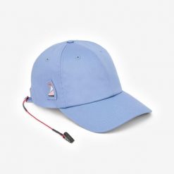 Czapka z daszkiem żeglarska Decathlon 100. Niebieskie czapki z daszkiem Decathlon, bez wzorów, z bawełny, sportowe. Za 39.99 zł.