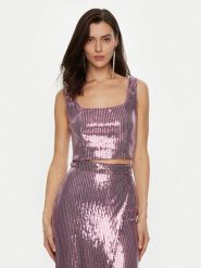 Fracomina Top FQ24WT2001W66701 Fioletowy Slim Fit. Fioletowe topy Fracomina, s, bez wzorów, z syntetyku, bez kołnierzyka, bez ramiączek. Za 299.99 zł.