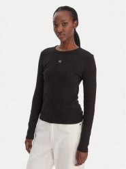 Calvin Klein Jeans Bluzka LV047E205G Czarny Slim Fit. Czarne bluzki Calvin Klein Jeans, s, bez wzorów, z bawełny, bez kołnierzyka, bez ramiączek. Za 209.99 zł.