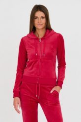 JUICY COUTURE Czerwona bluza Robertson. Czerwone bluzy Juicy Couture, s, bez wzorów, bez ramiączek, z kapturem. W wyprzedaży za 358.99 zł.
