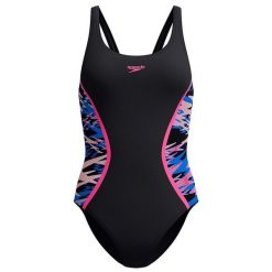Strój kąpielowy damski Speedo Hyperboom Splc Msclbk. Czarne stroje jednoczęściowe Speedo, bez wzorów, sportowe. Za 169.99 zł.