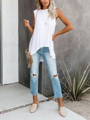 Milan Kiss Bluzka w kolorze białym rozmiar: XL. Białe bluzki Milan Kiss, xl, bez wzorów, z wiskozy, bez kołnierzyka, bez ramiączek. Za 113.99 zł.