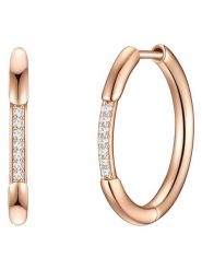 Lulu & Jane Pozłacane kolczyki-kreole z cyrkoniami rozmiar: onesize. Czerwone kolczyki Lulu & Jane, z cyrkonią, metalowe. Za 43.99 zł.