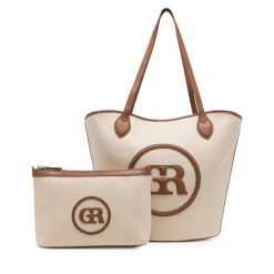 Torebka Gino Rossi. Brązowe shopper bag Gino Rossi, bez wzorów, bez dodatków. Za 179.99 zł.