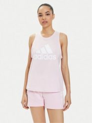 Adidas Top Essentials Big Logo H10205 Różowy Regular Fit. Czerwone topy adidas, m, bez wzorów, z bawełny, bez kołnierzyka, bez ramiączek. Za 119.99 zł.