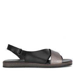 Sandały Lasocki. Czarne sandały Lasocki, bez wzorów, bez obcasa, na płaskiej podeszwie, bez zapięcia. Za 149.99 zł.