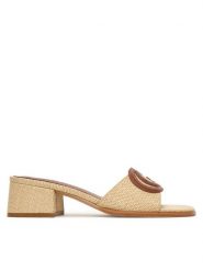 Guess Klapki FLJCN2 ELE03 Beżowy. Brązowe klapki Guess, z aplikacjami, z syntetyku, bez obcasa, bez zapięcia. Za 449.99 zł.