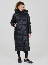 Athlecia Kurtka puchowa Elly W Maxi Puffer EA233361 Czarny Regular Fit. Czarne kurtki Athlecia, na zimę, bez wzorów, z puchu, bez kaptura. Za 529.99 zł.