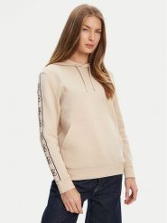 Guess Bluza V4YQ11 KB3P2 Beżowy Regular Fit. Brązowe bluzy Guess, m, z aplikacjami, z bawełny, bez ramiączek, bez kaptura. Za 319.99 zł.