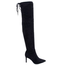 PA1 Muszkieterki na obcasie Becky Black czarne. Czarne kozaki PA1, bez wzorów, z materiału, eleganckie, bez obcasa, na obcasie, bez zapięcia. Za 168.92 zł.