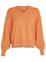 MOSS COPENHAGEN Sweter "Hanalise Rachelle" w kolorze pomarańczowym rozmiar: S/M. Pomarańczowe swetry Moss Copenhagen, m, bez wzorów, z wiskozy, klasyczne, bez ramiączek. Za 127.65 zł.