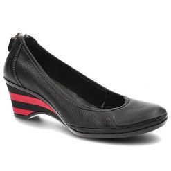 Czarne Półbuty Lemar Wygodne Skórzane Buty. Czarne półbuty wsuwane Lemar, z aplikacjami, ze skóry, biznesowe, bez obcasa, na koturnie. Za 179.00 zł.