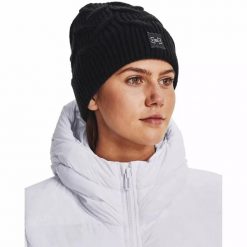 Czapka damska Under Armour Halftime Cable Knit. Białe czapki zimowe Under Armour, bez wzorów. Za 49.99 zł.