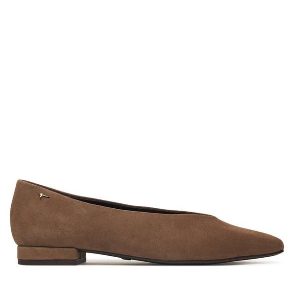 Baleriny Tamaris. Brązowe baleriny Tamaris, bez wzorów, bez obcasa, bez zapięcia. Za 324.99 zł.