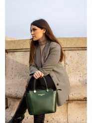 Victor & Hugo Paris Skórzana torebka "Cavoli" w kolorze zielonym - 30 x 20,5 x 14,5 cm rozmiar: onesize. Zielone torebki klasyczne Victor & Hugo Paris, bez wzorów, z materiału, przez ramię, bez dodatków. Za 378.54 zł.