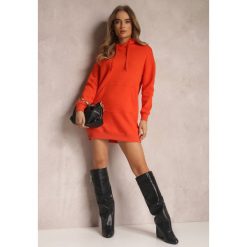 Pomarańczowa Bluza Długa z Kapturem Firro. Brązowe bluzy z kapturem Renee, m, bez wzorów, z bawełny, z kapturem. W wyprzedaży za 83.99 zł.