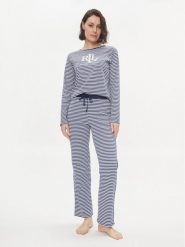 Lauren Ralph Lauren Piżama ILN92311 Granatowy Regular Fit. Niebieskie piżamy Lauren Ralph Lauren, xl, bez wzorów, z bawełny, bez kołnierzyka, bez ramiączek. Za 569.99 zł.