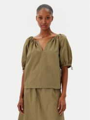 DKNY Bluzka P5BAFATG 311 Zielony Regular Fit. Zielone bluzki DKNY, xs, bez wzorów, z syntetyku, bez kołnierzyka, bez ramiączek. Za 219.99 zł.