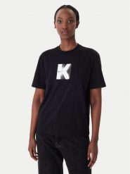 Karl Lagerfeld Jeans T-Shirt B1W17055 Czarny Relaxed Fit. Czarne t-shirty Karl Lagerfeld Jeans, l, bez wzorów, z bawełny, bez kołnierzyka, bez ramiączek. Za 219.99 zł.