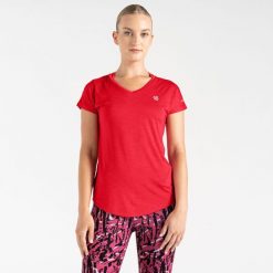 Damska koszulka sportowa z krótkim rękawem Vigilant. Czerwone t-shirty sportowe Dare 2b, bez wzorów, ze skóry, bez ramiączek, do biegania. Za 82.63 zł.