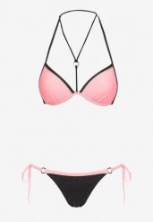 Różowe Bikini z Wiązaniem Ozdobny Biustonosz i Figi Kintella. Czerwone bikini Born2be, bez wzorów. Za 59.99 zł.
