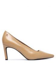 Tommy Hilfiger Szpilki Squared Toe High Heel Lth Pump FW0FW09510 Brązowy jasny. Brązowe szpilki Tommy Hilfiger, bez wzorów, ze skóry, bez obcasa, na szpilce, bez zapięcia. Za 569.99 zł.