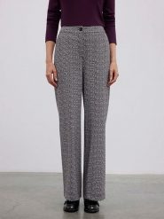 BGN Spodnie w kolorze czarno-białym rozmiar: 38. Czarne spodnie materiałowe BGN, bez wzorów, z materiału, z podwyższonym stanem. Za 117.73 zł.