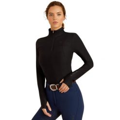 Kurtka jeździecka 1/4 zamek kobiet Ariat Lowell 3.0. Czarne kurtki Ariat, na lato, s, bez wzorów, z dzianiny, bez kaptura. Za 290.50 zł.