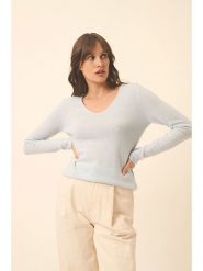 Just Cashmere Kaszmirowy sweter "Joan" w kolorze błękitnym rozmiar: M. Niebieskie swetry Just Cashmere, m, bez wzorów, z kaszmiru, bez ramiączek. Za 211.81 zł.