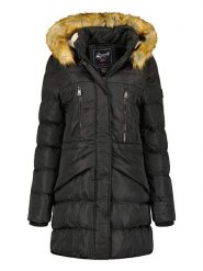 Geographical Norway Płaszcz zimowy "Boxe" w kolorze czarnym rozmiar: XXL. Czarne płaszcze Geographical Norway, na zimę, xxl, bez wzorów, z puchu, bez kaptura. Za 330.20 zł.