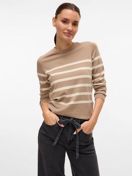 Vero Moda Sweter w kolorze beżowo-kremowym rozmiar: L. Brązowe swetry Vero Moda, l, bez wzorów, bez ramiączek. Za 69.91 zł.