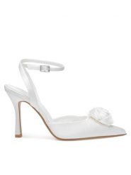 JENNY Czółenka SS2841 Biały. Białe czółenka Jenny, bez wzorów, z materiału, bez obcasa, bez zapięcia. Za 149.99 zł.