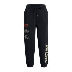 Spodnie treningowe damskie Under Armour Project Rock HWT Pnt. Czarne spodnie dresowe Under Armour, bez wzorów. Za 329.99 zł.