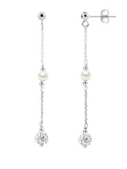 Mitzuko Srebrne kolczyki-wkrętki z perłami rozmiar: onesize. Czarne kolczyki Mitzuko, z kryształem, srebrne. Za 252.99 zł.