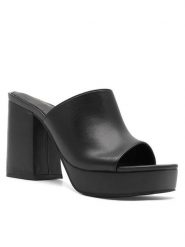DeeZee Klapki KL-KK5606-1 Czarny. Czarne klapki DeeZee, bez wzorów, ze skóry, bez obcasa, bez zapięcia. Za 159.99 zł.