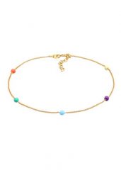 Elli Damska bransoletka na kostkę kulka z emalią w pozłacanym srebrze 925 Sterling Silver Bransoletki na nogę 1 ct Damski. Szare bransoletki Elli, pozłacane. Za 283.99 zł.