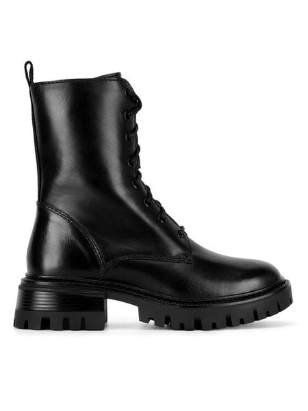 Lasocki Trzewiki RST-BEST-01 Czarny. Czarne botki Lasocki, bez wzorów, ze skóry, bez obcasa, na płaskiej podeszwie, bez zapięcia. Za 289.99 zł.