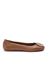 Tory Burch Baleriny Minnie Travel Ballet With Metal Logo 50393 Brązowy. Brązowe baleriny Tory Burch, bez wzorów, ze skóry, bez obcasa, bez zapięcia. Za 1,249.00 zł.