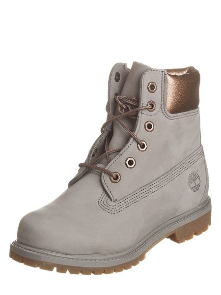 Timberland Skórzane botki w kolorze szarym rozmiar: 38. Brązowe botki Timberland, bez wzorów, bez obcasa, bez zapięcia. Za 301.64 zł.